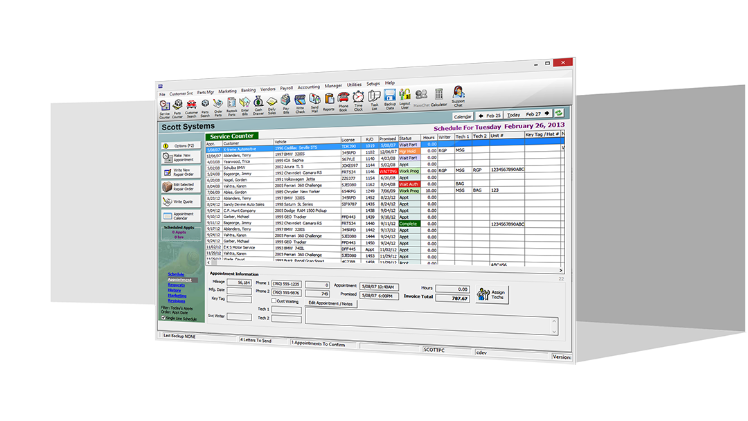 MaxxTraxx Pro Automotive Repair Shop Software Screenshot